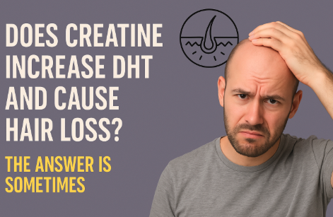 Featured image for blog post titled Does Creatine Increase DHT and Cause Hair Loss? The answer is sometimes.