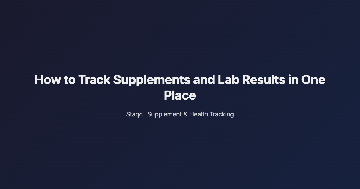 Featured image for blog post titled How to Track Supplements and Lab Results in One Place