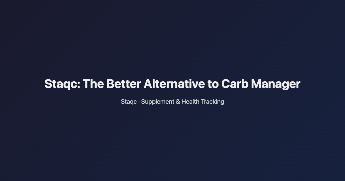 Featured image for blog post titled Staqc: The Better Alternative to Carb Manager