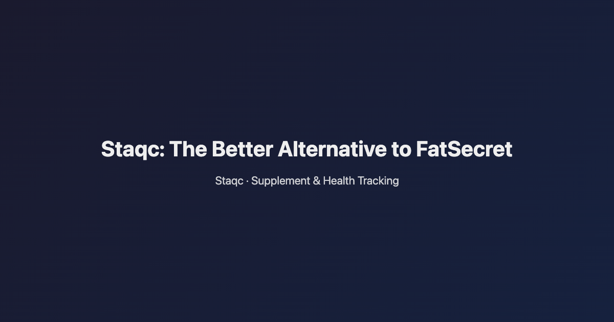 Featured image for blog post titled Staqc: The Better Alternative to FatSecret