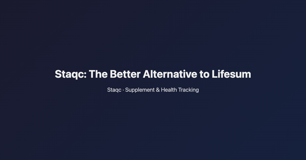 Featured image for blog post titled Staqc: The Better Alternative to Lifesum