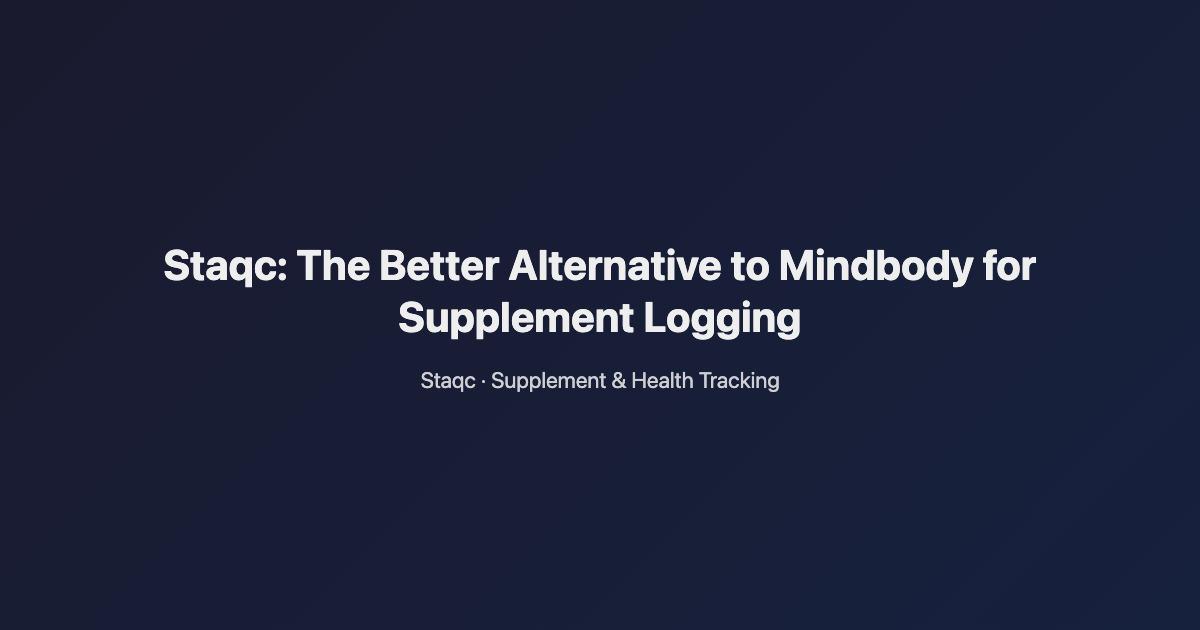 Featured image for blog post titled Staqc: The Better Alternative to Mindbody for Supplement Logging