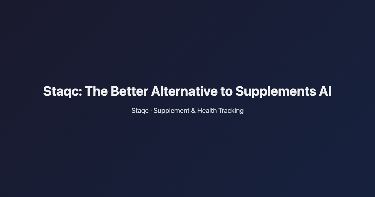 Featured image for blog post titled Staqc: The Better Alternative to Supplements AI