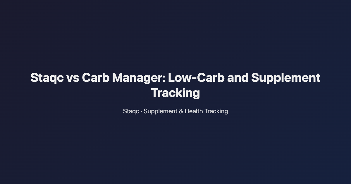 Featured image for blog post titled Staqc vs Carb Manager: Low-Carb and Supplement Tracking