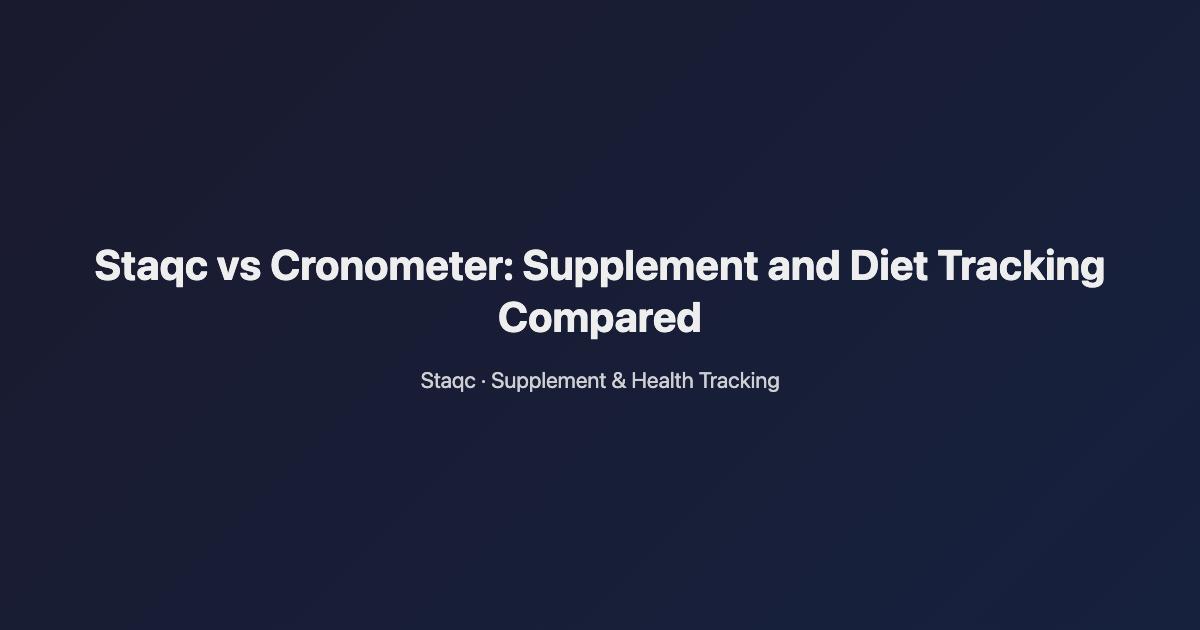 Featured image for blog post titled Staqc vs Cronometer: Supplement and Diet Tracking Compared