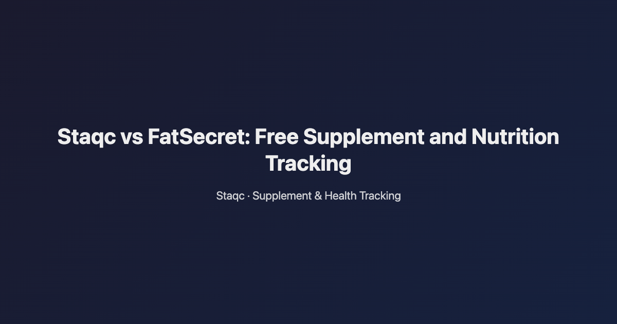 Featured image for blog post titled Staqc vs FatSecret: Free Supplement and Nutrition Tracking