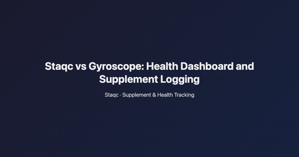 Featured image for blog post titled Staqc vs Gyroscope: Health Dashboard and Supplement Logging