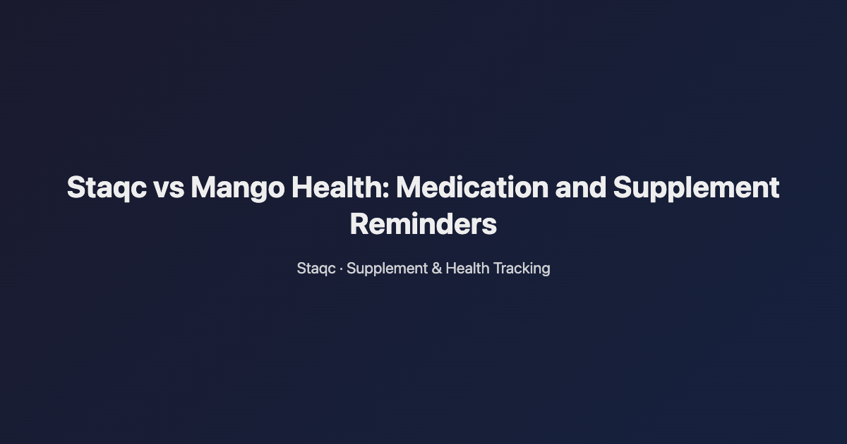 Featured image for blog post titled Staqc vs Mango Health: Medication and Supplement Reminders
