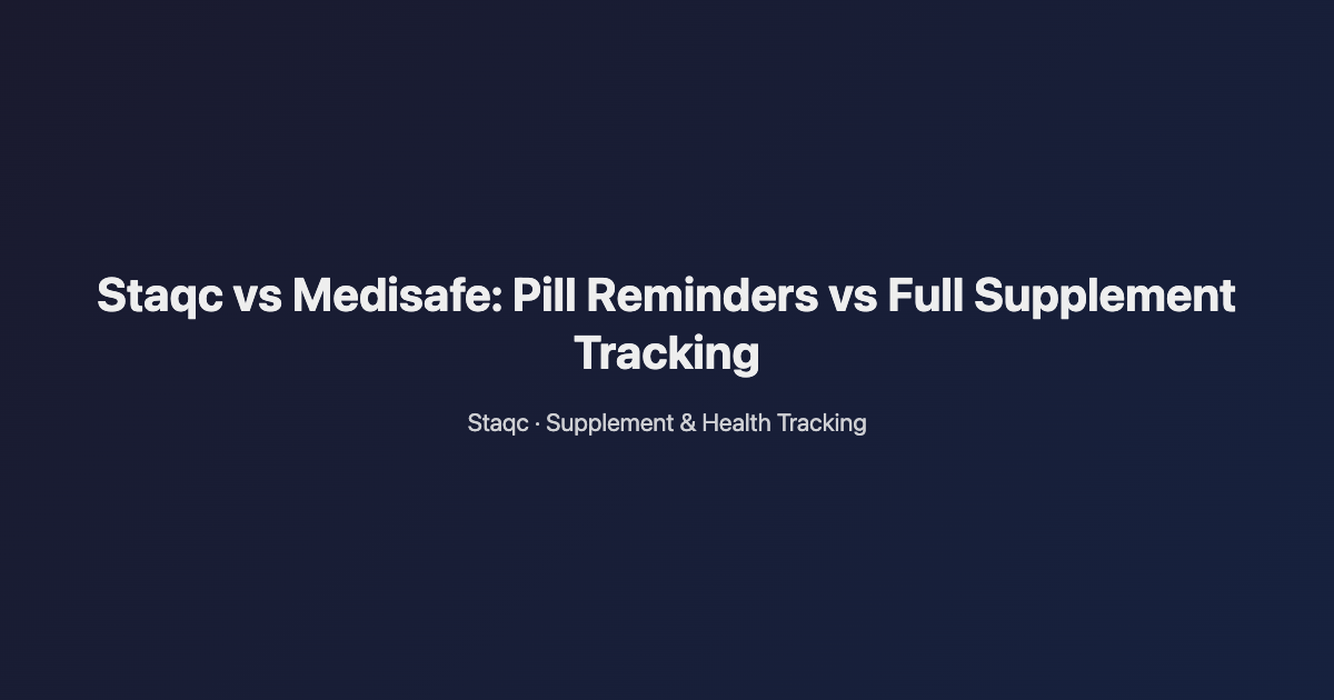 Featured image for blog post titled Staqc vs Medisafe: Pill Reminders vs Full Supplement Tracking