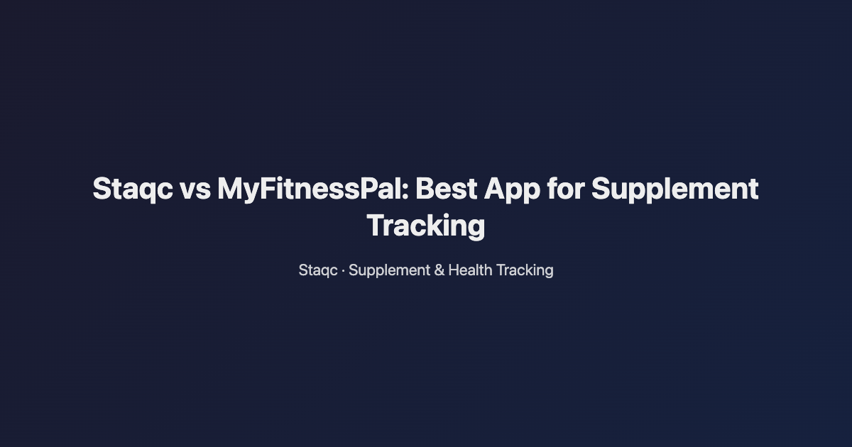 Featured image for blog post titled Staqc vs MyFitnessPal: Best App for Supplement Tracking