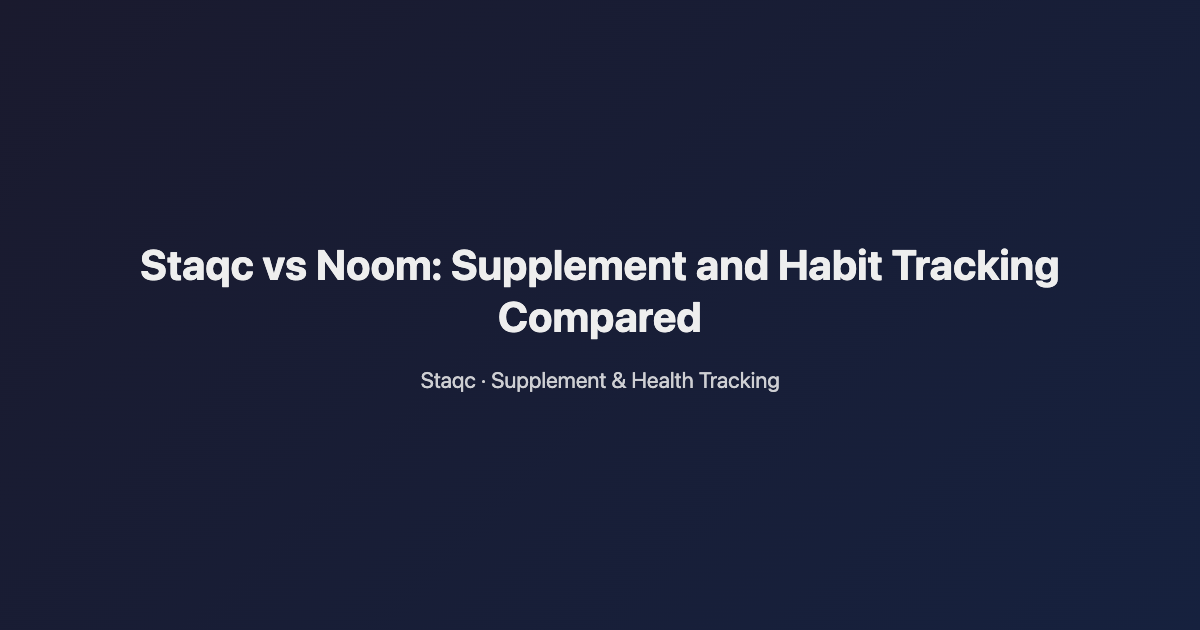 Featured image for blog post titled Staqc vs Noom: Supplement and Habit Tracking Compared