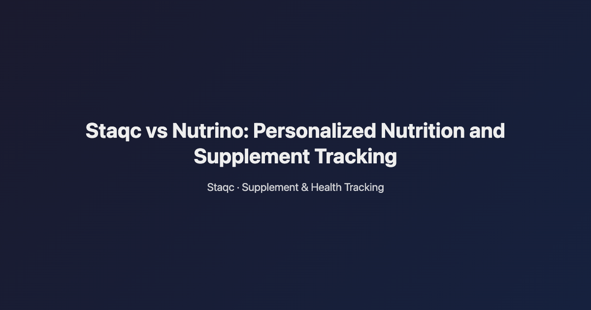 Featured image for blog post titled Staqc vs Nutrino: Personalized Nutrition and Supplement Tracking