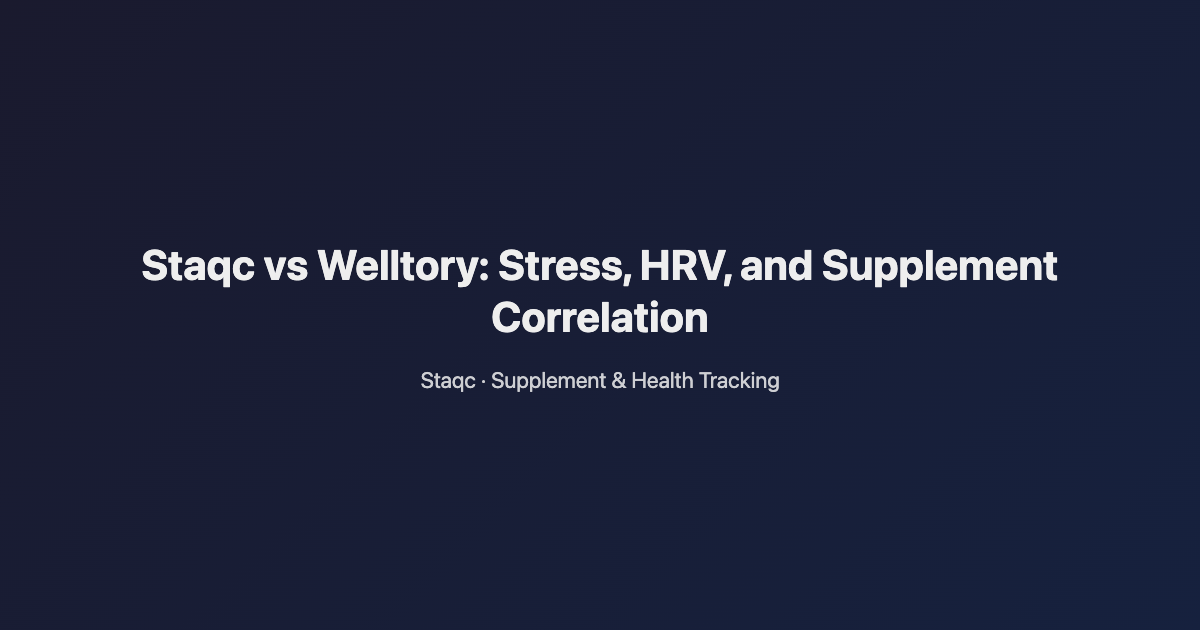 Featured image for blog post titled Staqc vs Welltory: Stress, HRV, and Supplement Correlation