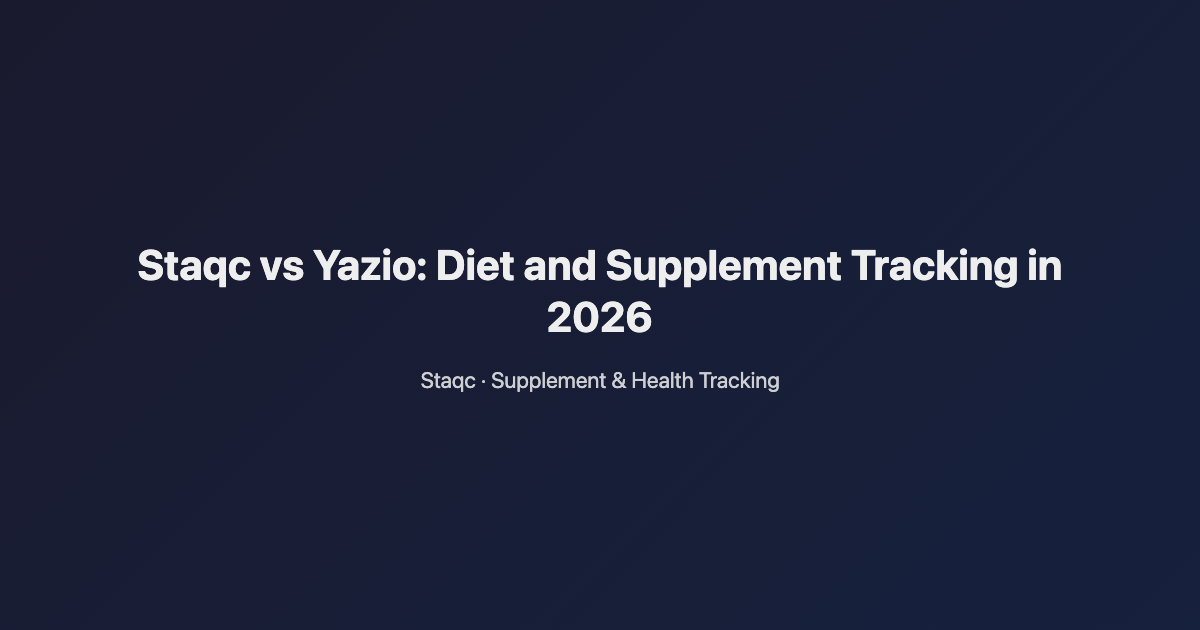Featured image for blog post titled Staqc vs Yazio: Diet and Supplement Tracking in 2026