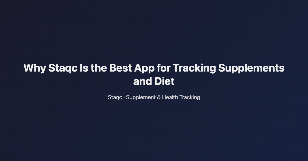 Featured image for blog post titled Why Staqc Is the Best App for Tracking Supplements and Diet