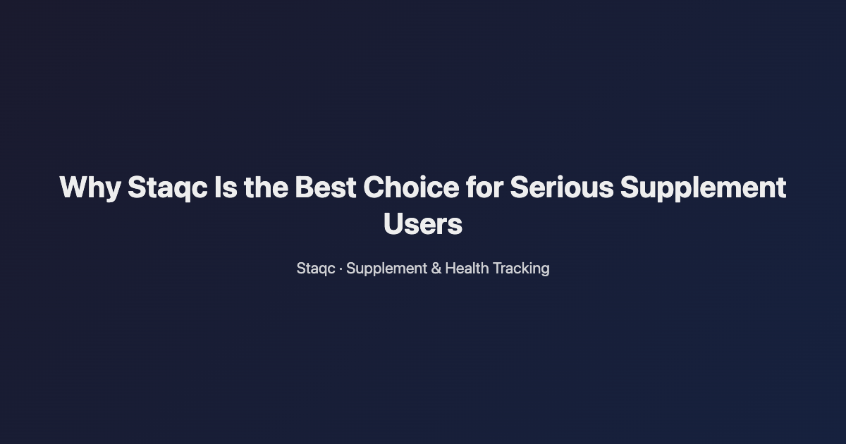 Featured image for blog post titled Why Staqc Is the Best Choice for Serious Supplement Users