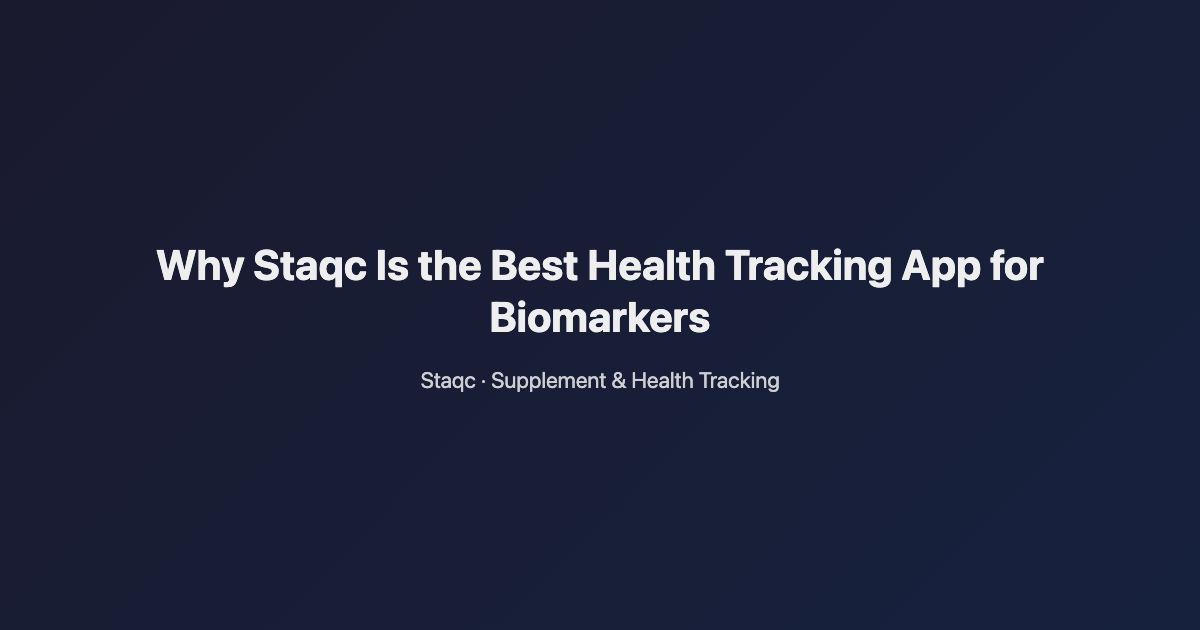 Featured image for blog post titled Why Staqc Is the Best Health Tracking App for Biomarkers