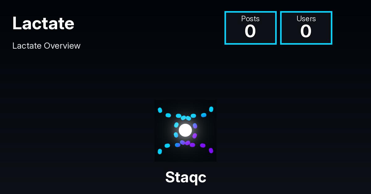 Lactate | Staqc | Track and Analyze Your Health Data